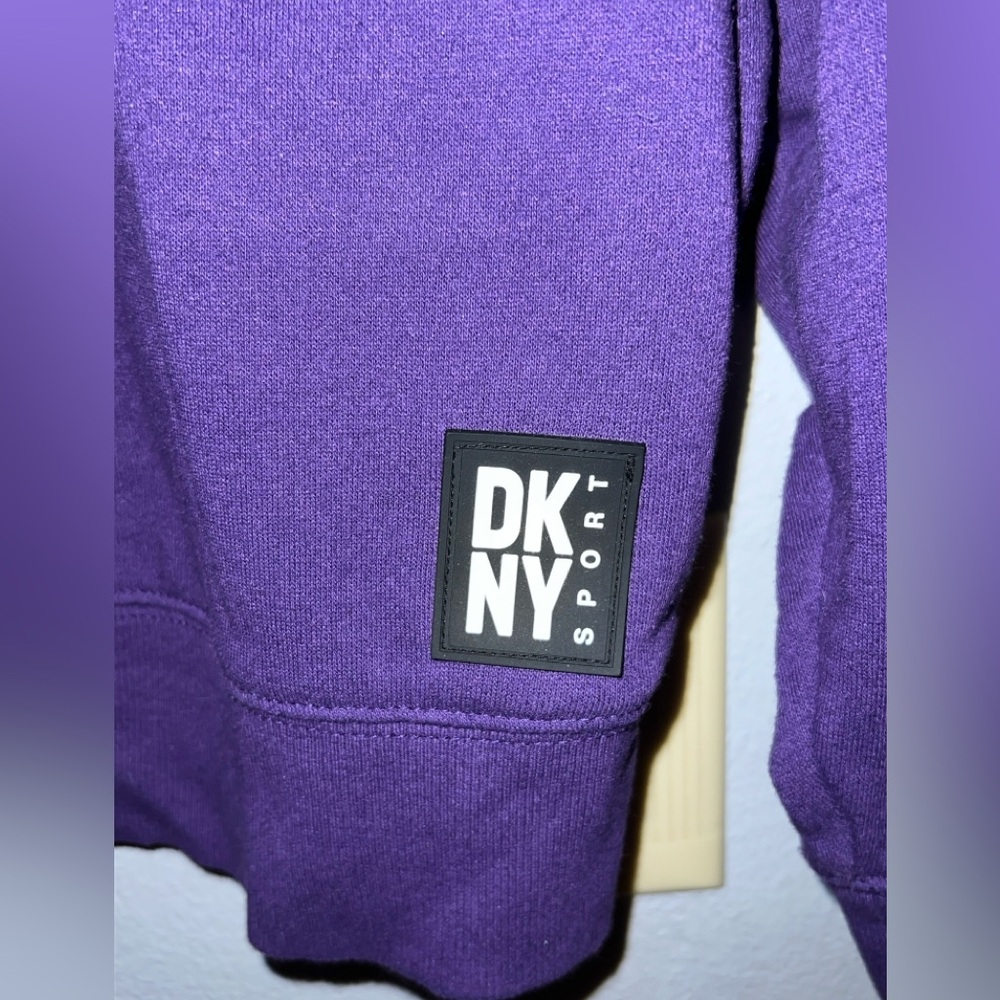 Women's Phoenix Suns DKNY Sport Purple Carrie Rhinestone Pullover Sweatshirt - Picture 5 of 9